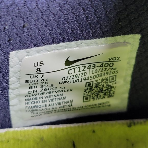 Nike React Metcon Turbo Training Shoes Men Size 8 Navy Blue Volt CT1243-400 - Picture 6 of 6